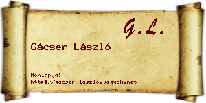 Gácser László névjegykártya