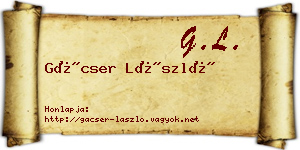 Gácser László névjegykártya
